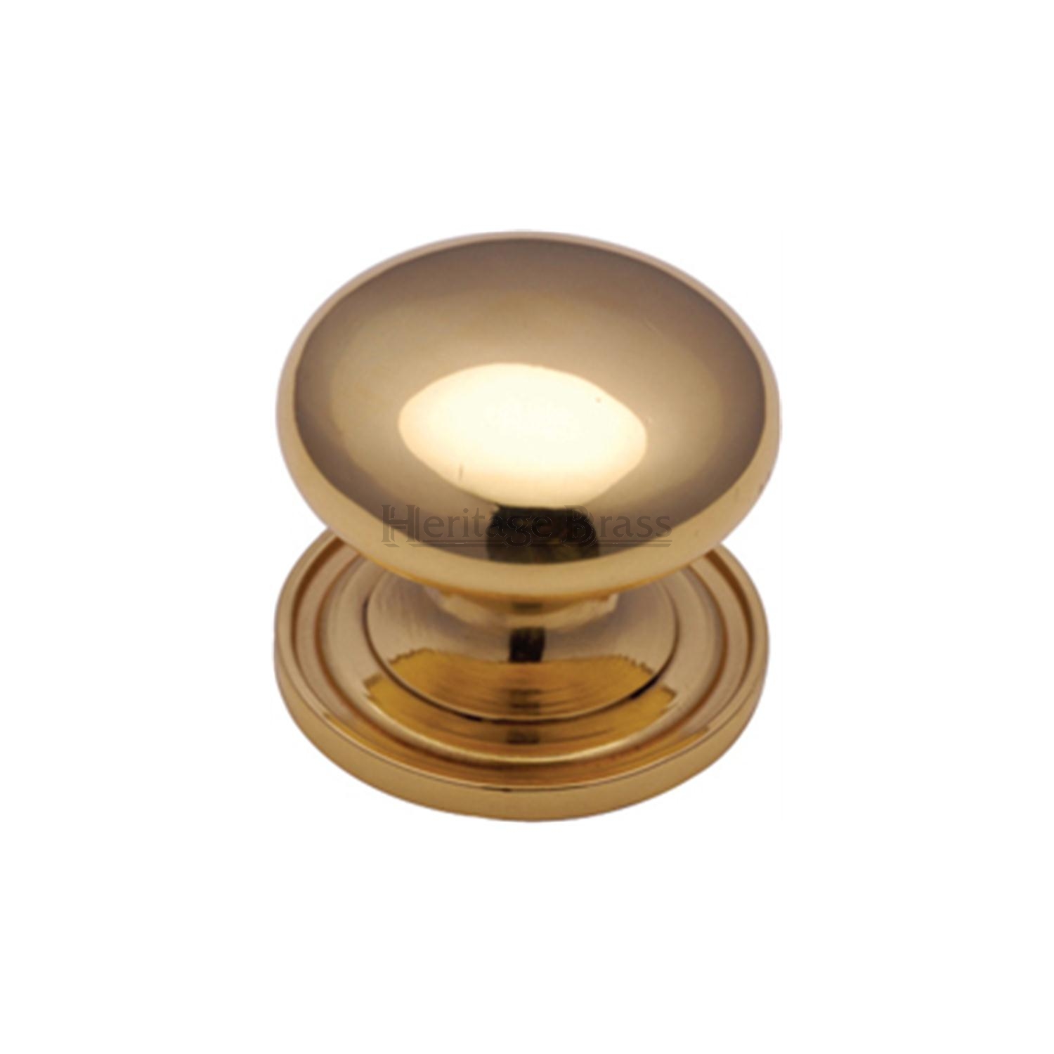 Heritage Brass Cabinet Knob Victorian Round Design with Base 25mm