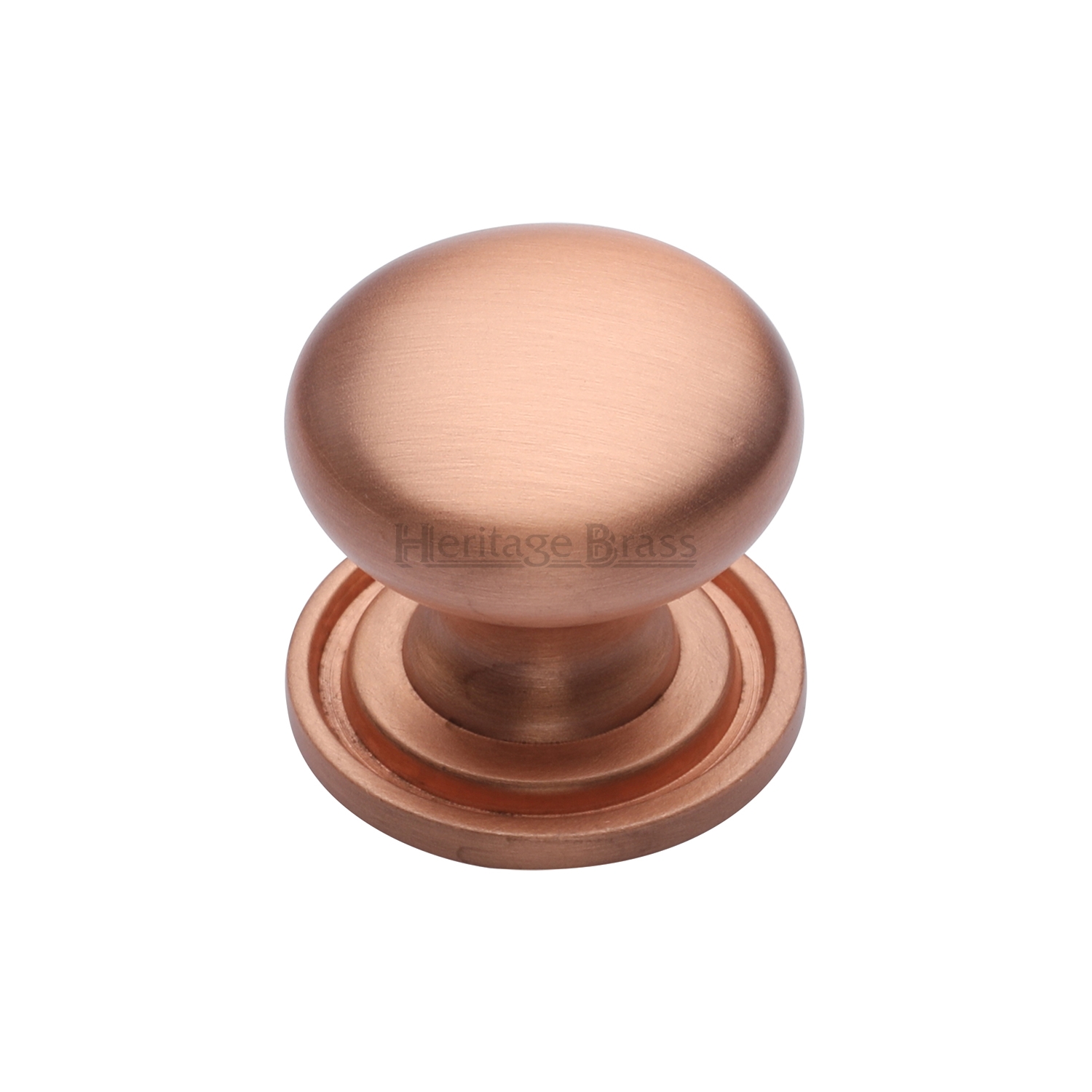 Heritage Brass Cabinet Knob Victorian Round Design with Base 25mm