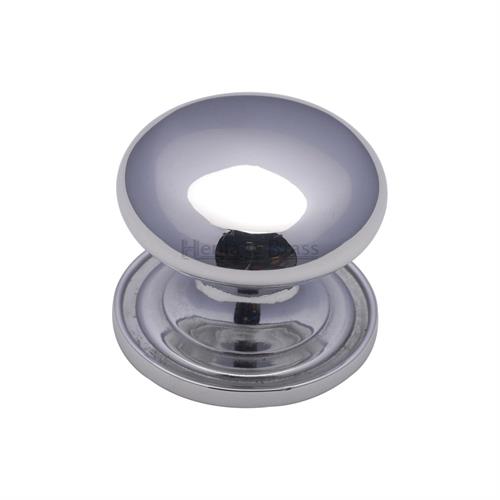 Heritage Brass Cabinet Knob Victorian Round Design with Base 32mm
