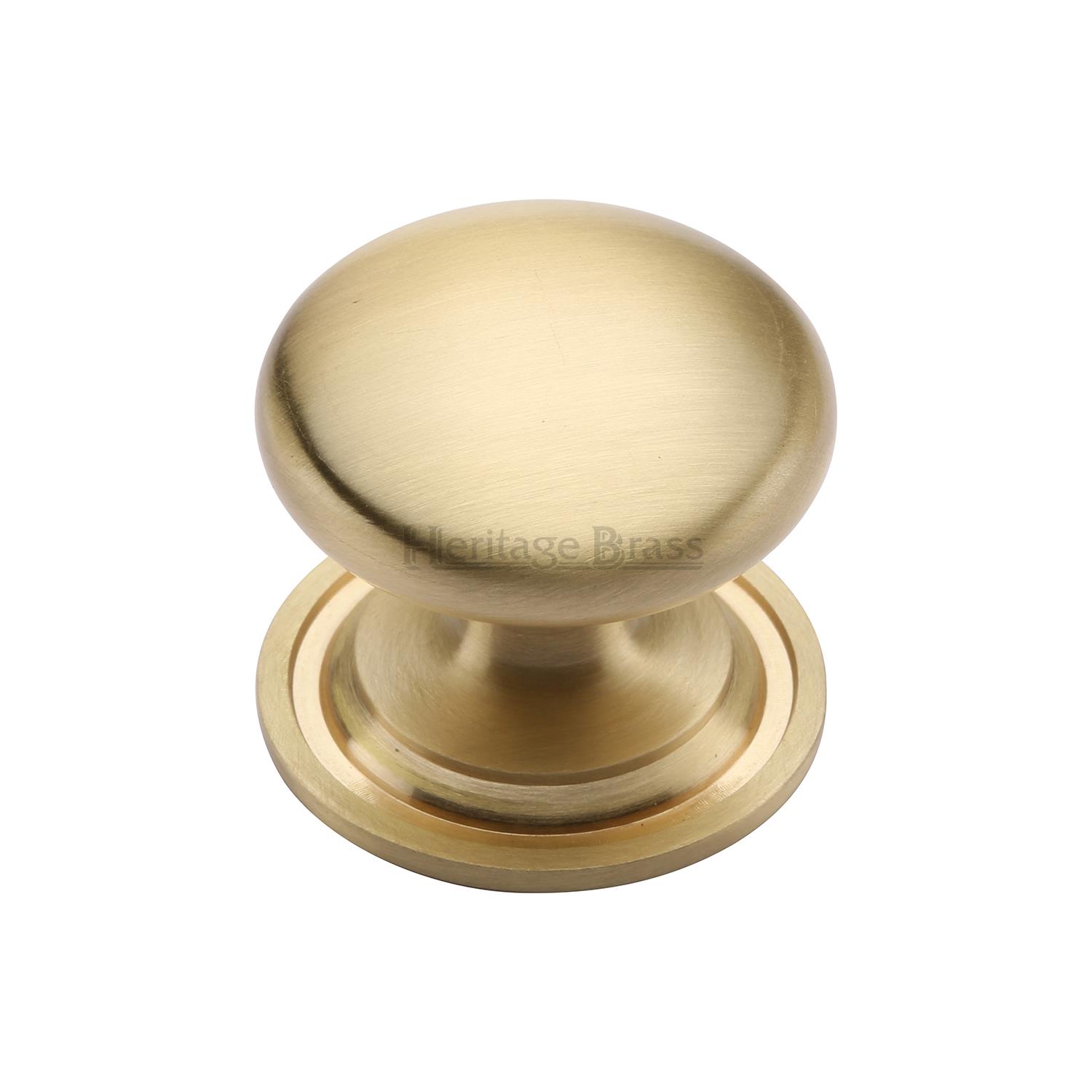 Heritage Brass Cabinet Knob Victorian Round Design with Base 32mm