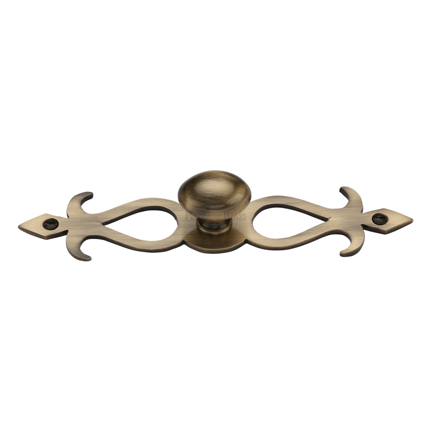 Heritage Brass Cabinet Knob Oval/Backplate Design 32mm