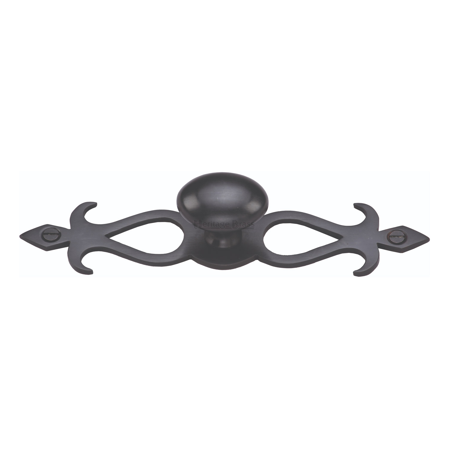 Heritage Brass Cabinet Knob Oval/Backplate Design 32mm