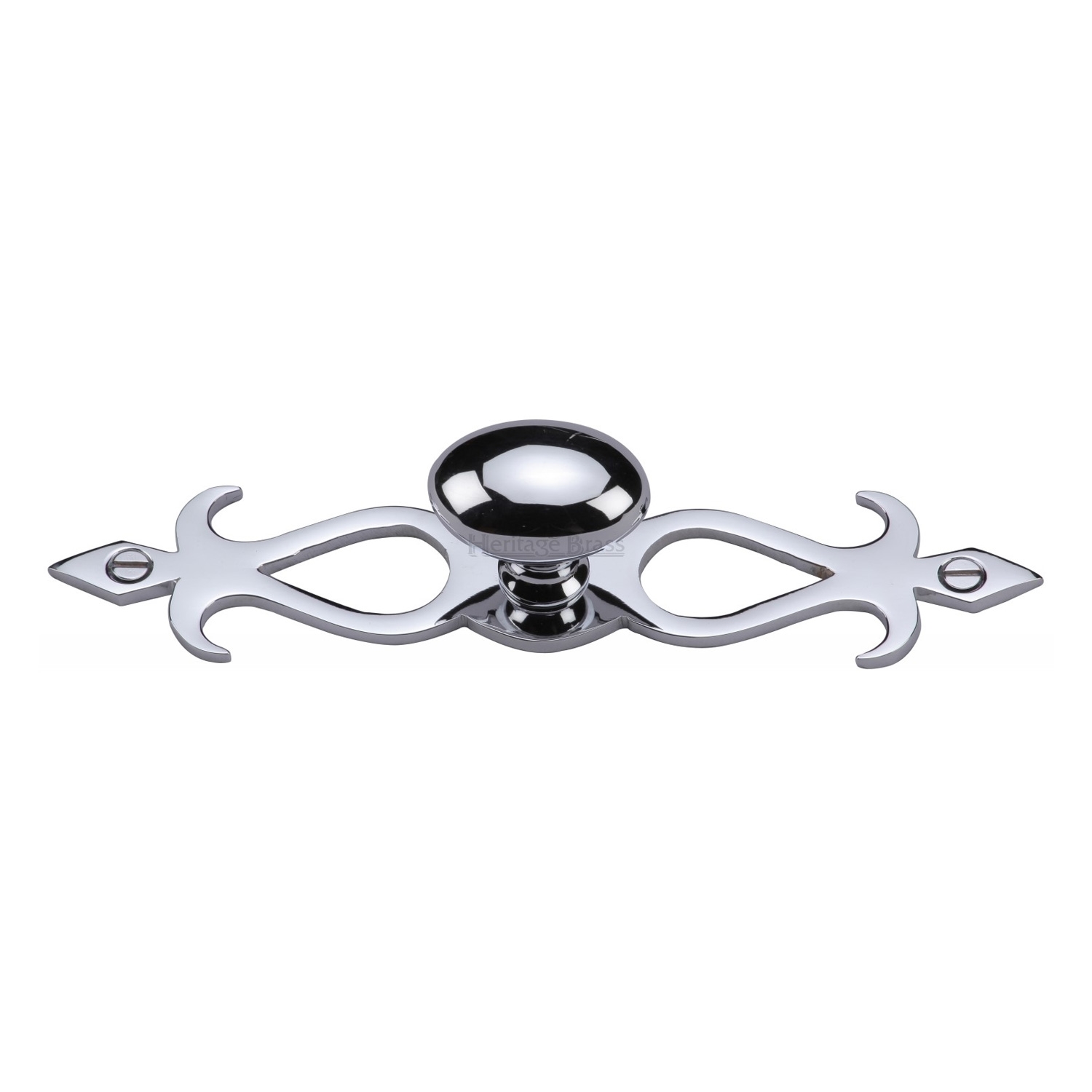 Heritage Brass Cabinet Knob Oval/Backplate Design 32mm