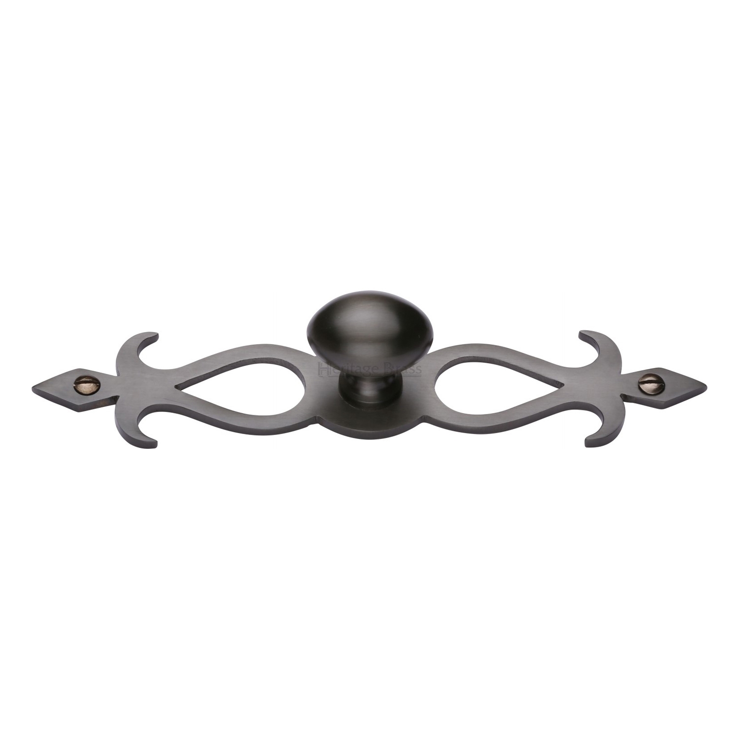 Heritage Brass Cabinet Knob Oval/Backplate Design 32mm