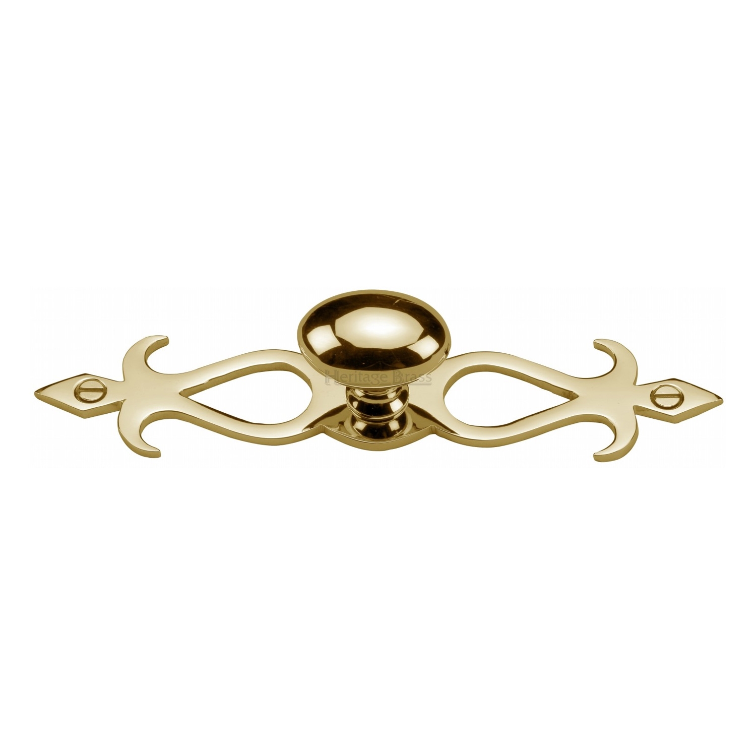 Heritage Brass Cabinet Knob Oval/Backplate Design 32mm