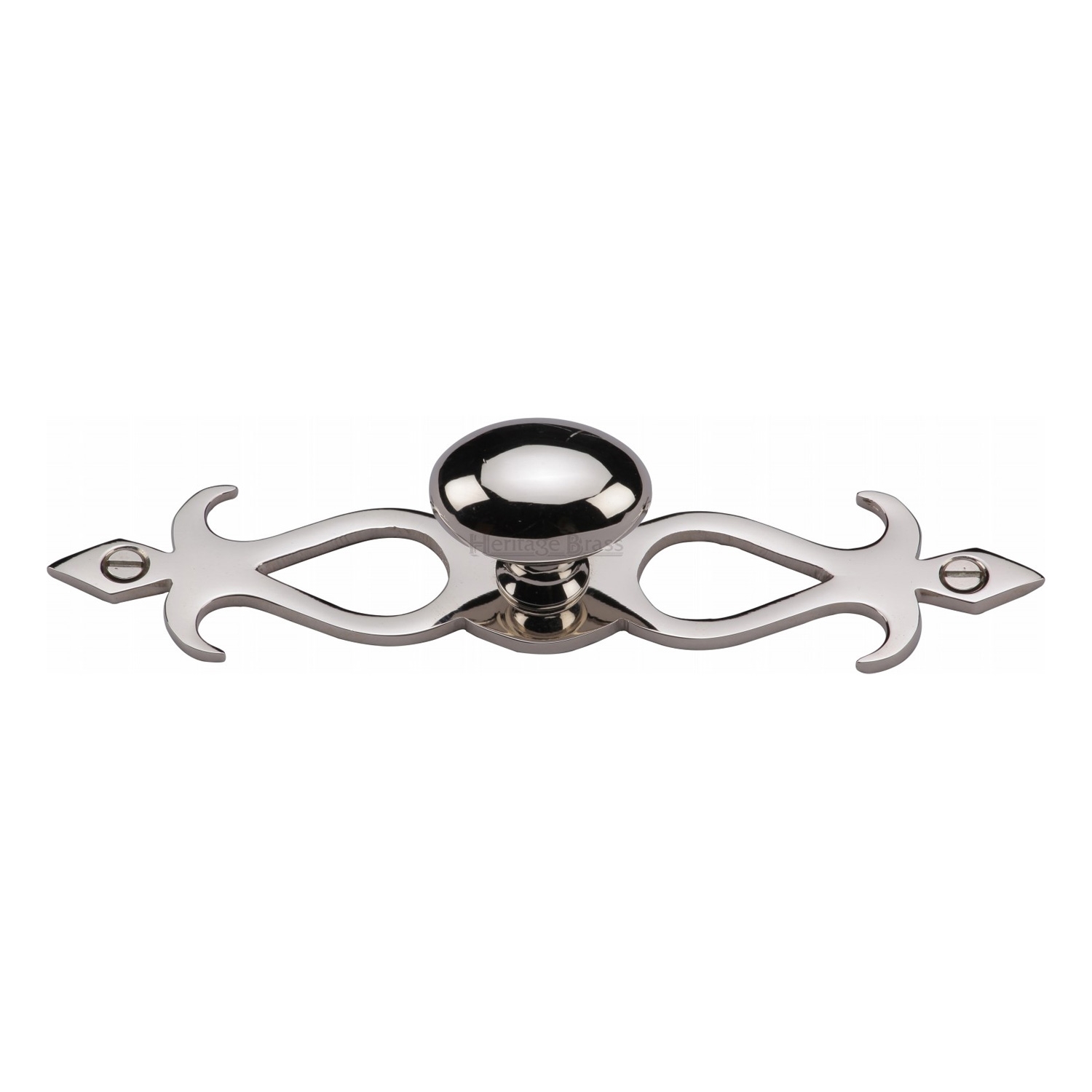 Heritage Brass Cabinet Knob Oval/Backplate Design 32mm