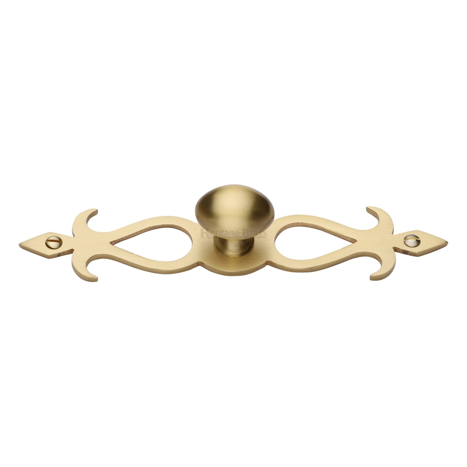 Heritage Brass Cabinet Knob Oval/Backplate Design 32mm