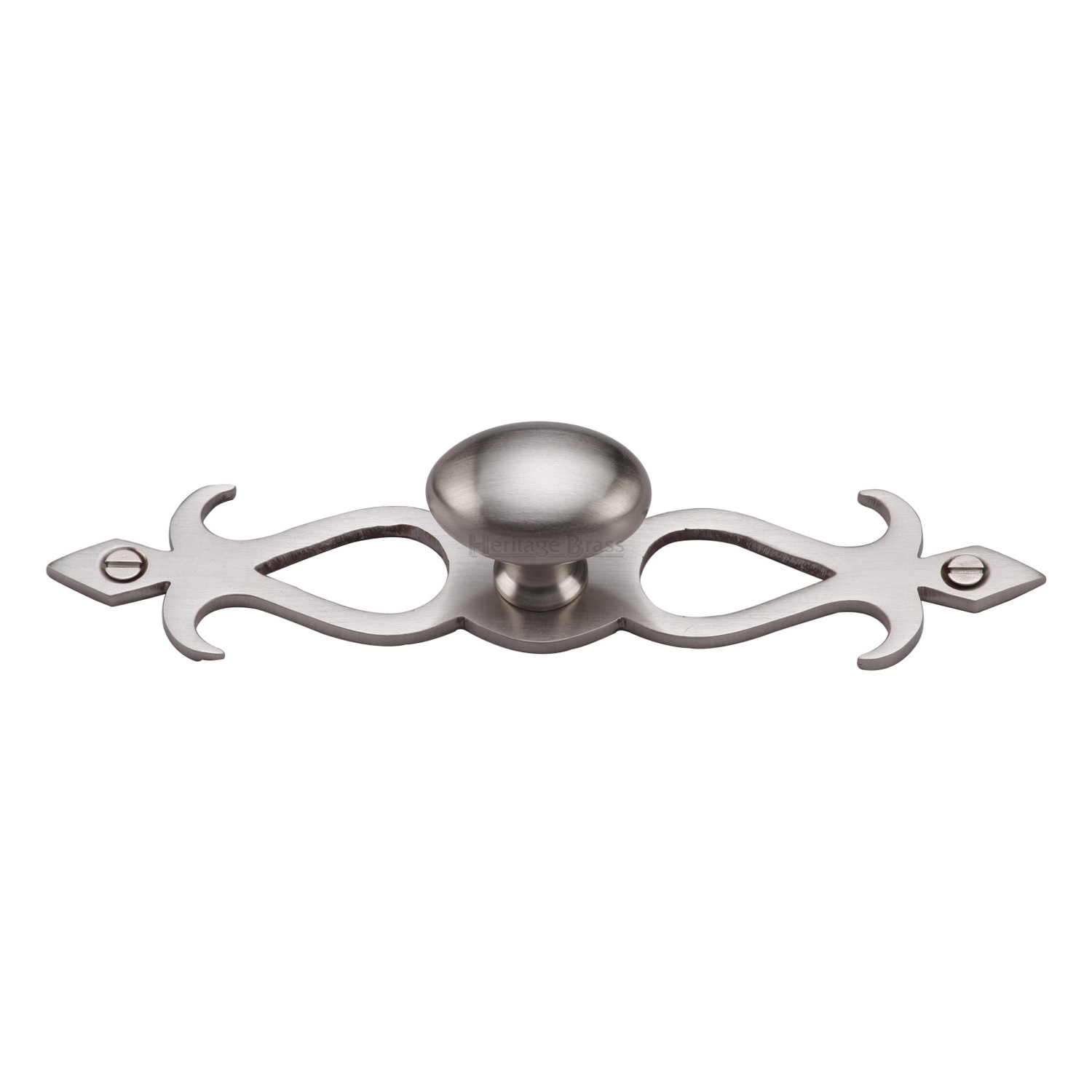 Heritage Brass Cabinet Knob Oval/Backplate Design 32mm