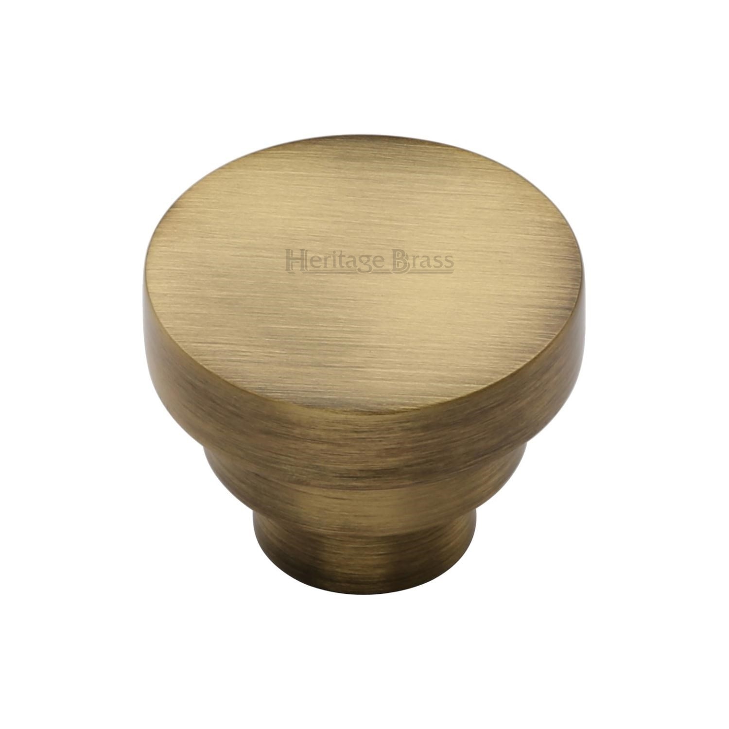 Heritage Brass Cabinet Knob Round Stepped Design 32mm