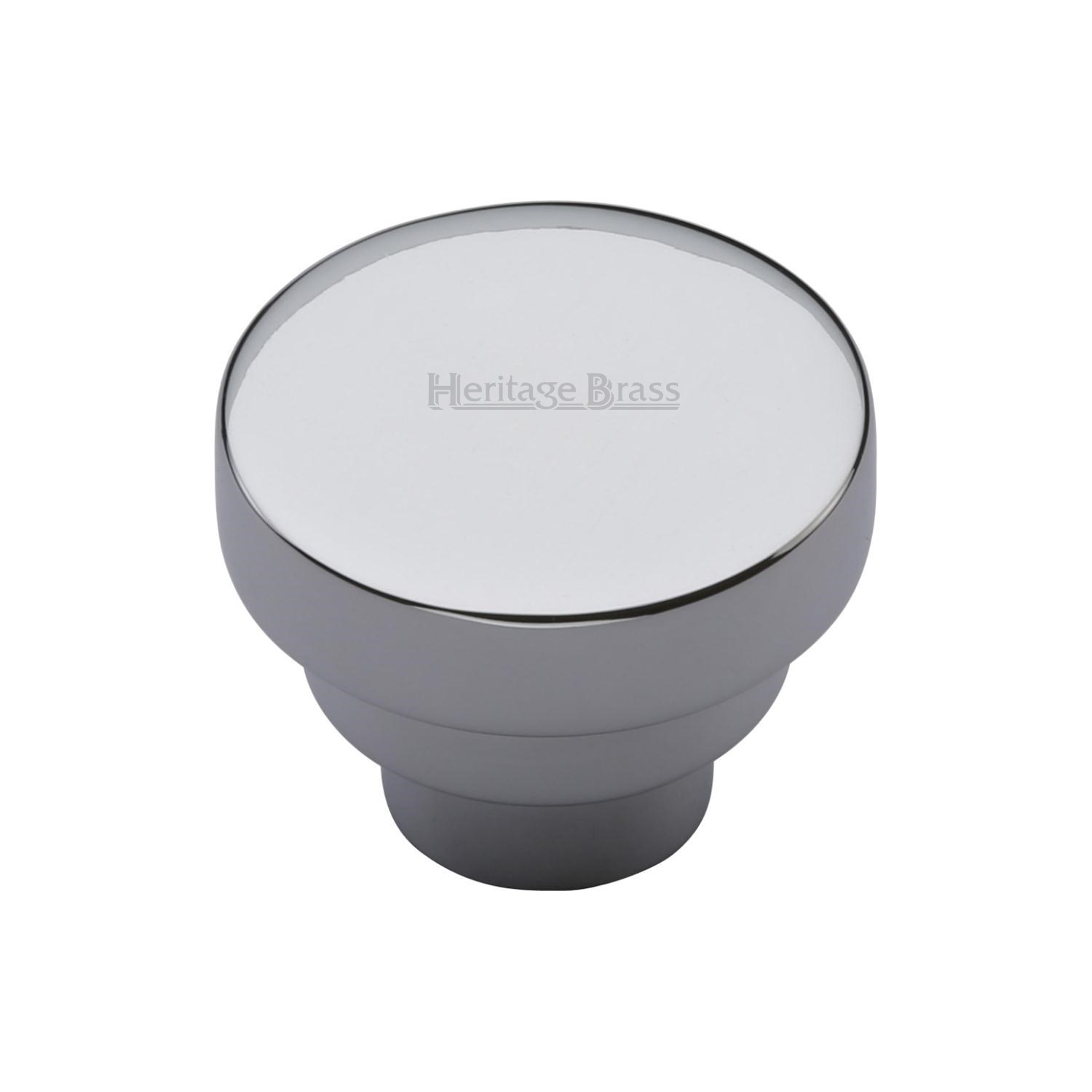 Heritage Brass Cabinet Knob Round Stepped Design 32mm