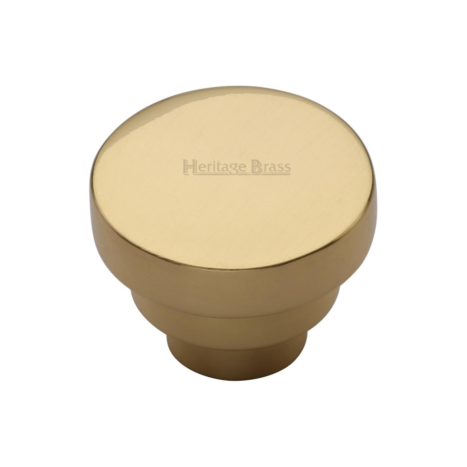 Heritage Brass Cabinet Knob Round Stepped Design 32mm