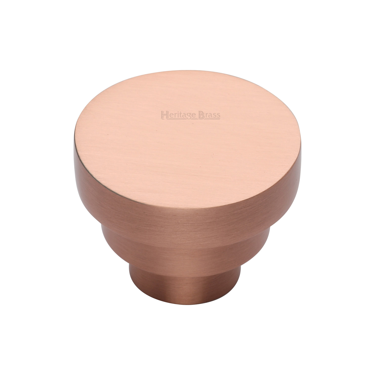Heritage Brass Cabinet Knob Round Stepped Design 32mm