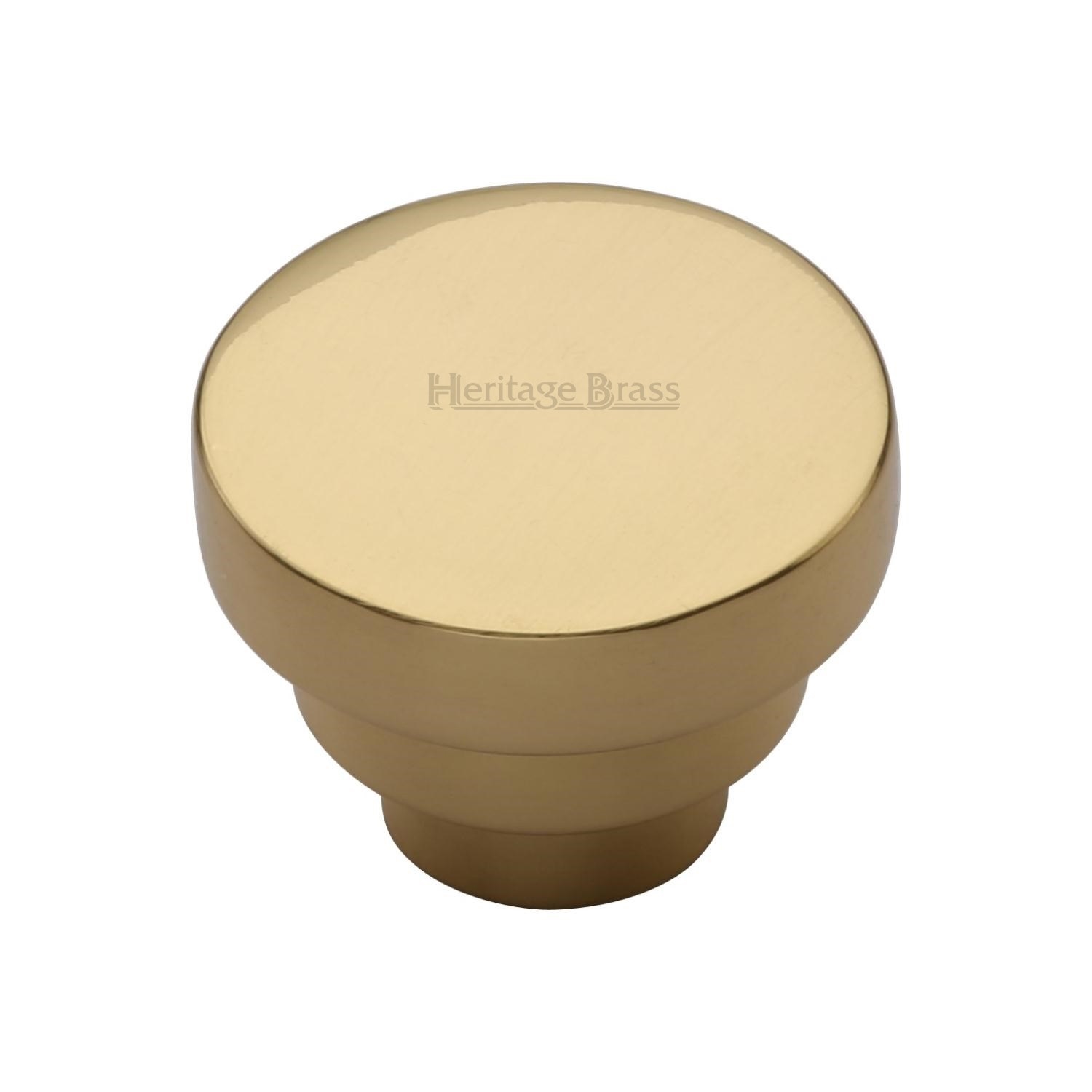 Heritage Brass Cabinet Knob Round Stepped Design 38mm
