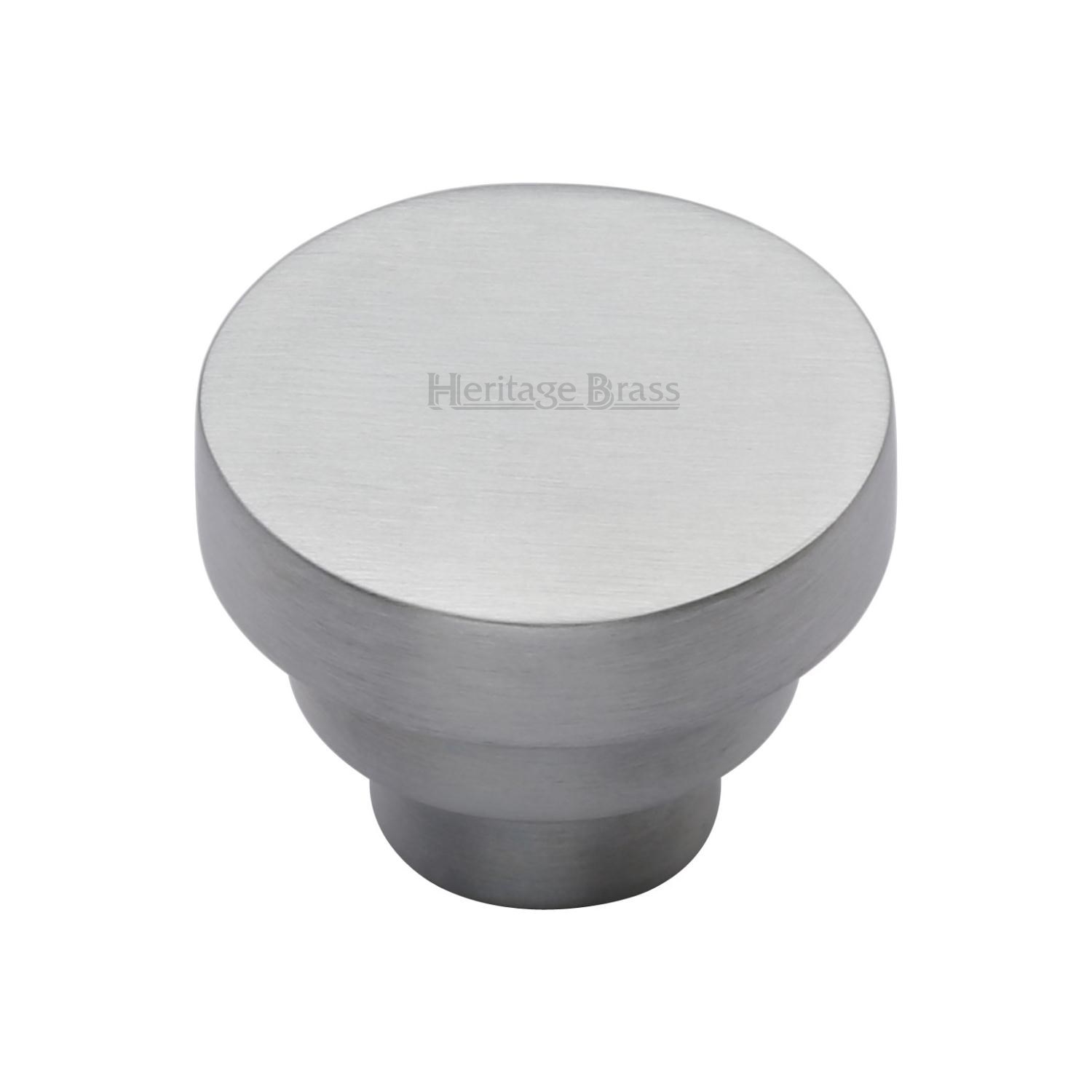 Heritage Brass Cabinet Knob Round Stepped Design 38mm