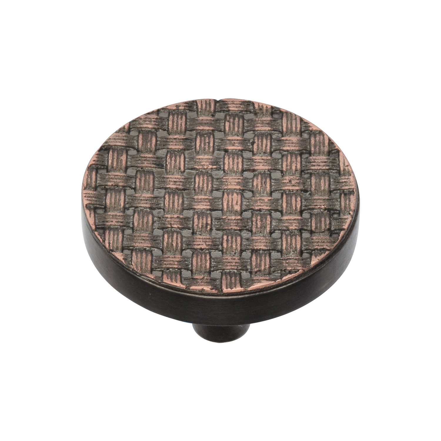 Heritage Brass Cabinet Knob Round Weave Design 38mm Aged Brass