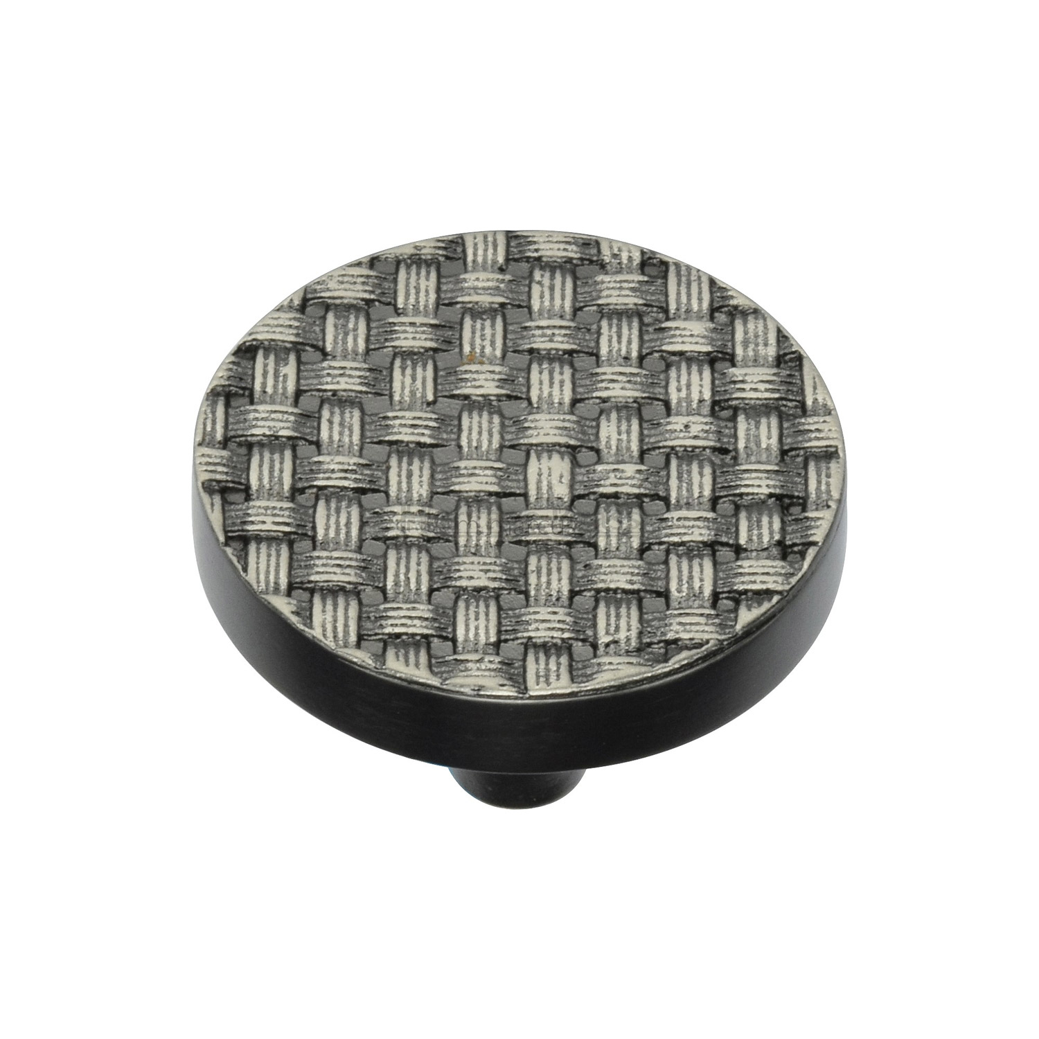 Heritage Brass Cabinet Knob Round Weave Design 38mm Aged Brass