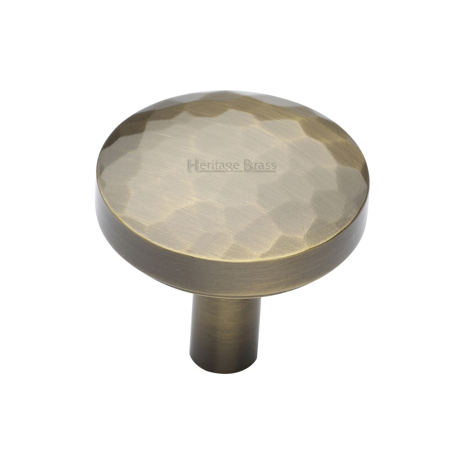 Heritage Brass Cabinet Knob Hammered Design 32mm