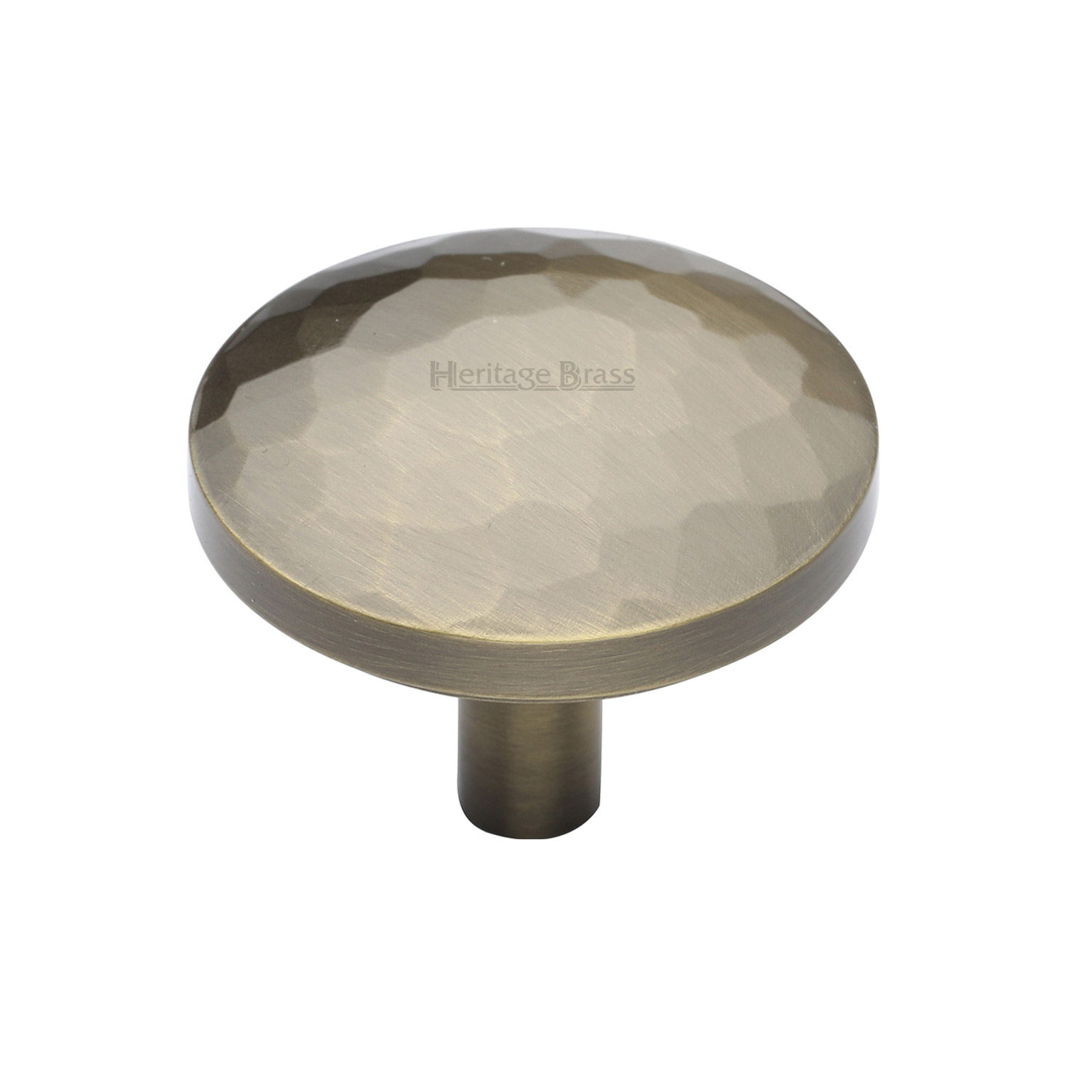 Heritage Brass Cabinet Knob Hammered Design 38mm