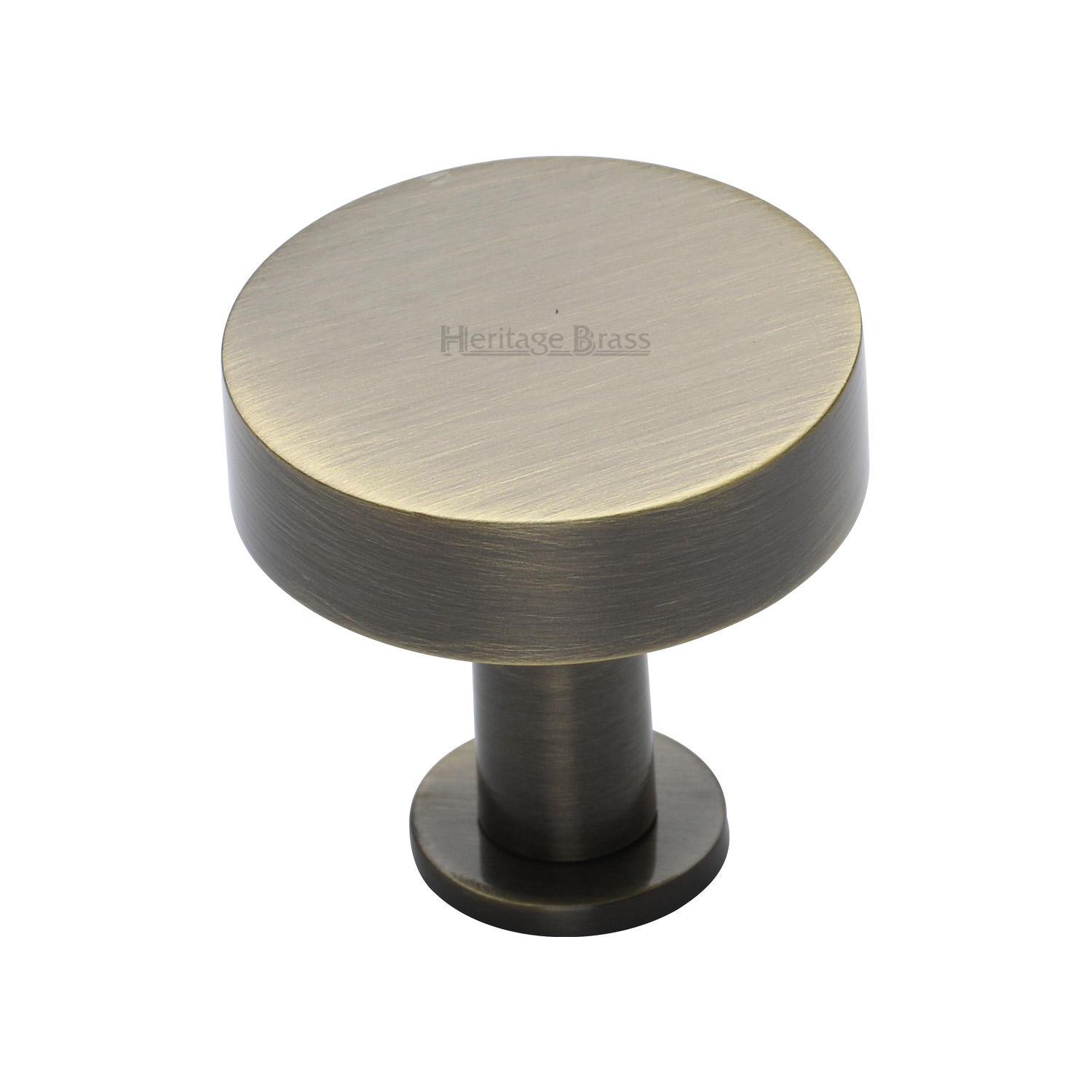 Heritage Brass Cabinet Knob Disc Design with Base 32mm