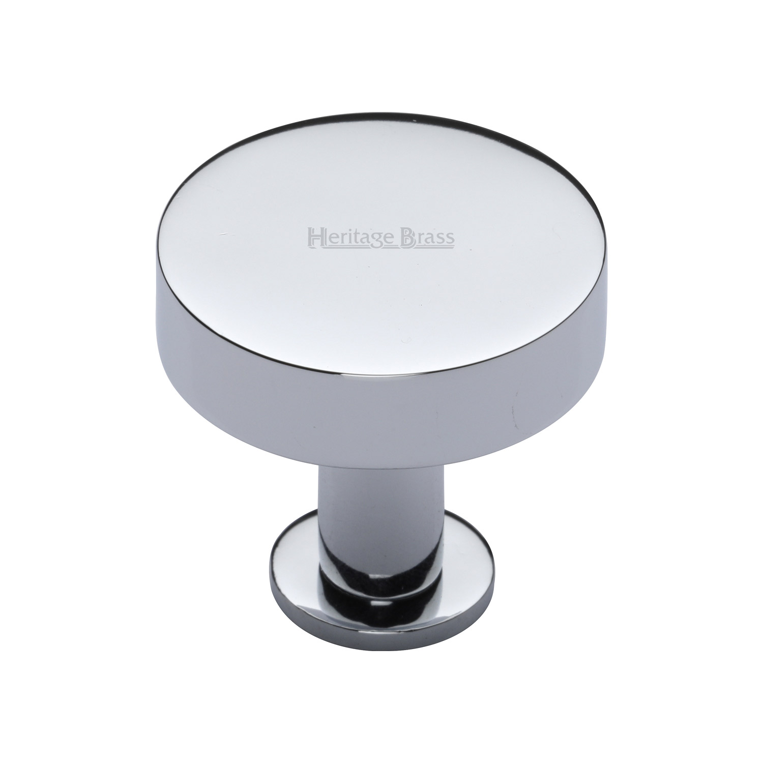 Heritage Brass Cabinet Knob Disc Design with Base 32mm