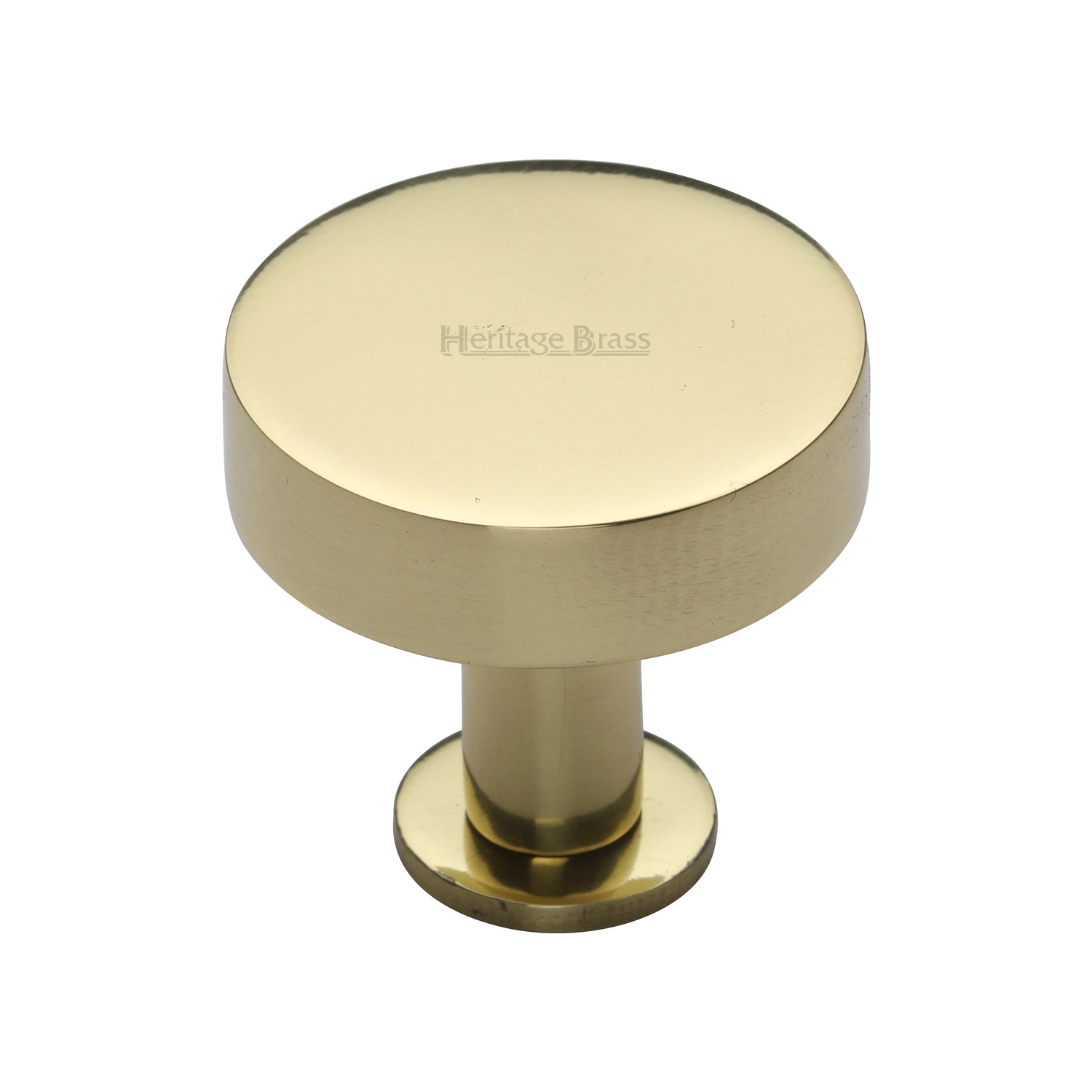 Heritage Brass Cabinet Knob Disc Design with Base 32mm