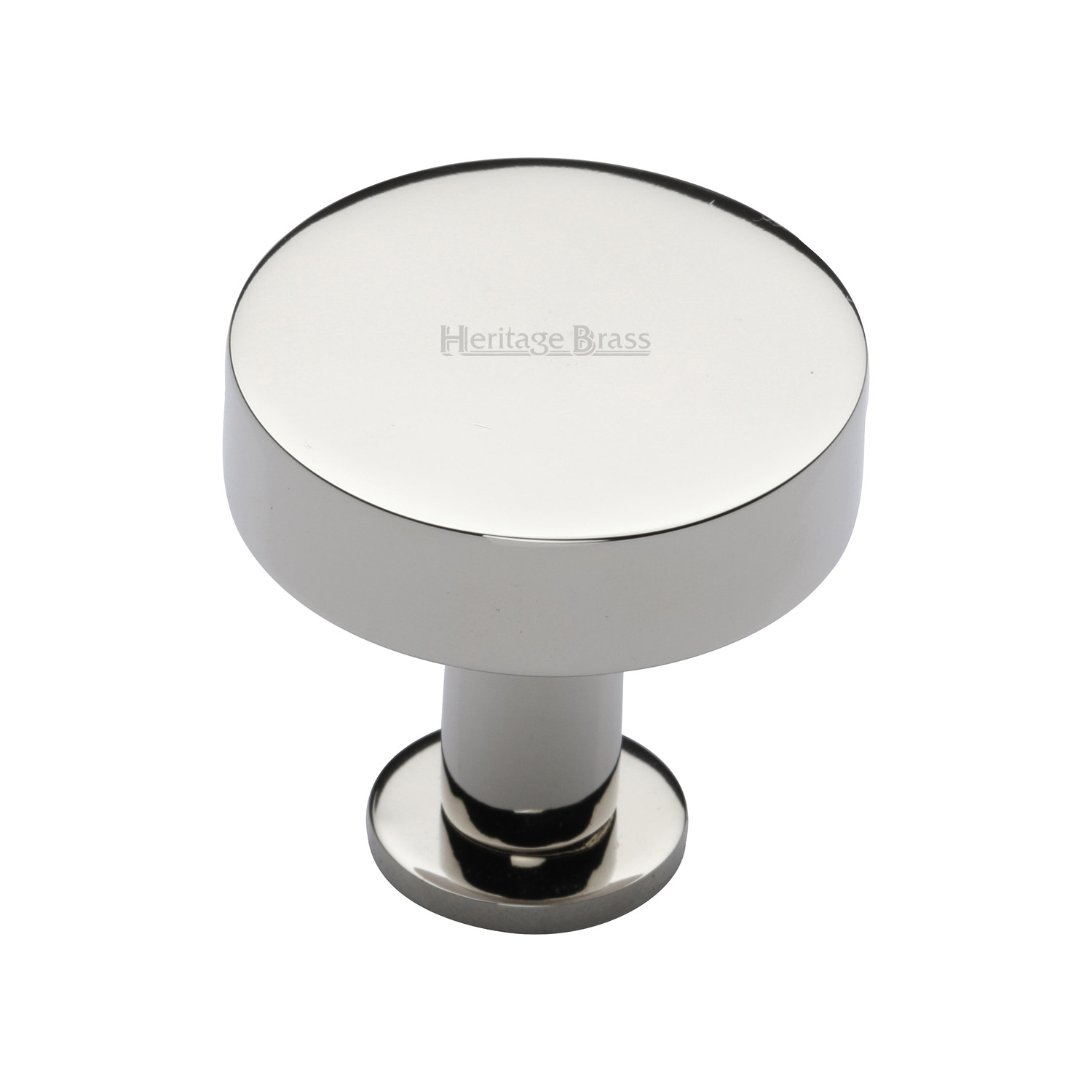 Heritage Brass Cabinet Knob Disc Design with Base 32mm