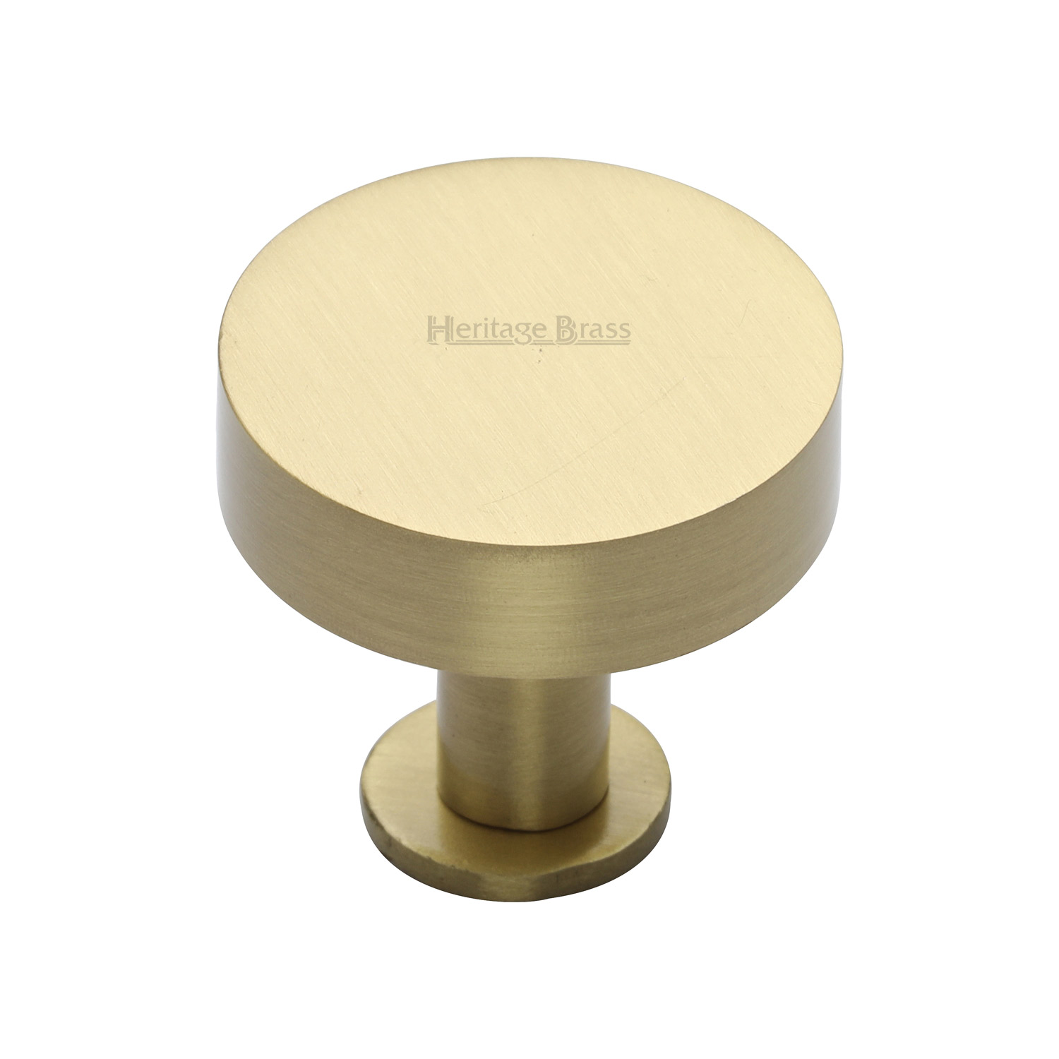 Heritage Brass Cabinet Knob Disc Design with Base 32mm