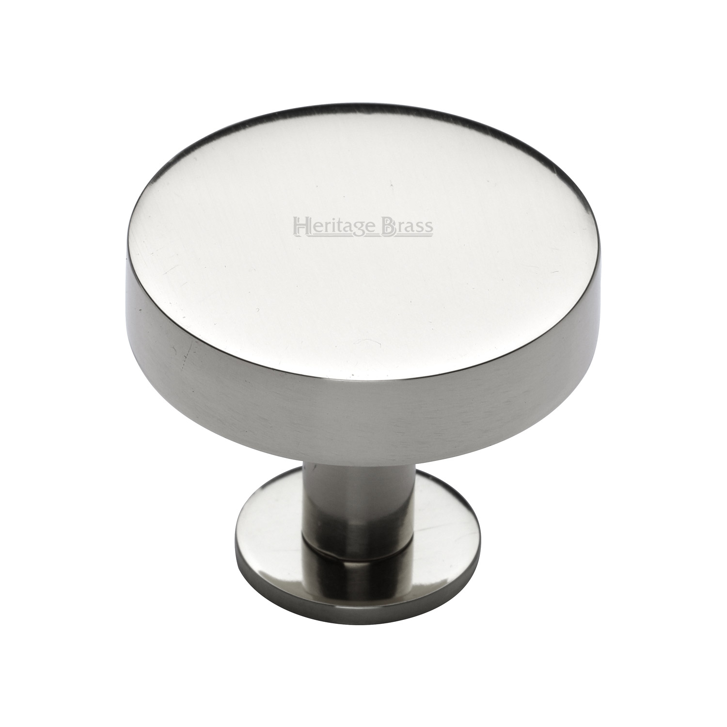 Heritage Brass Cabinet Knob Disc Design with Base 38mm