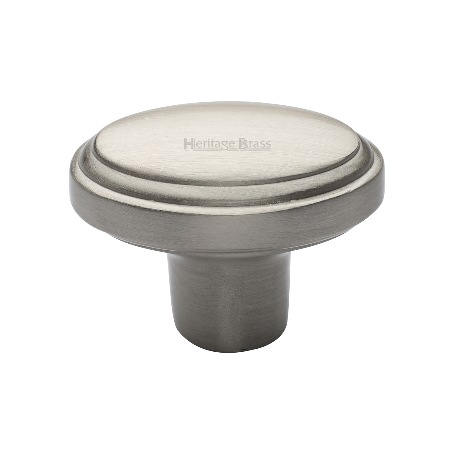 Heritage Brass Cabinet Knob Stepped Oval Design 41mm
