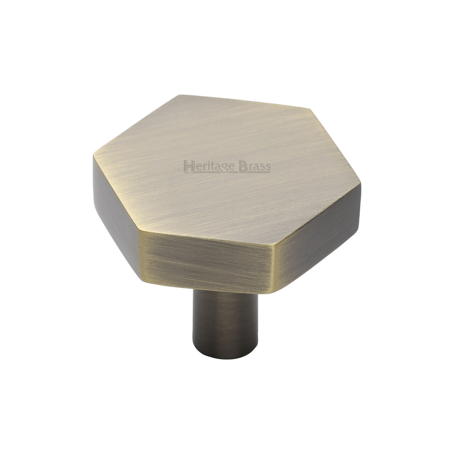 Heritage Brass Cabinet Knob Hexagon Design 32mm