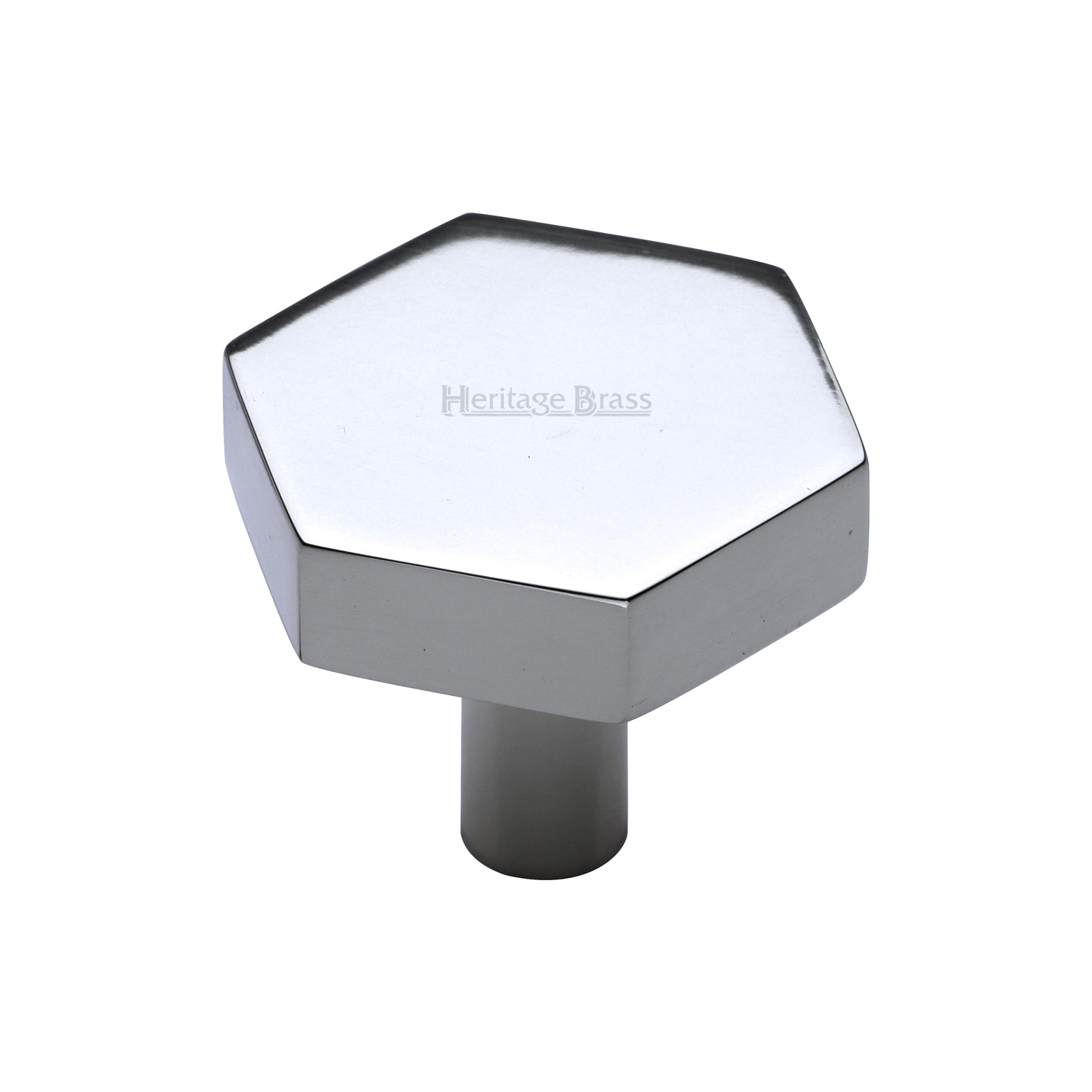 Heritage Brass Cabinet Knob Hexagon Design 32mm