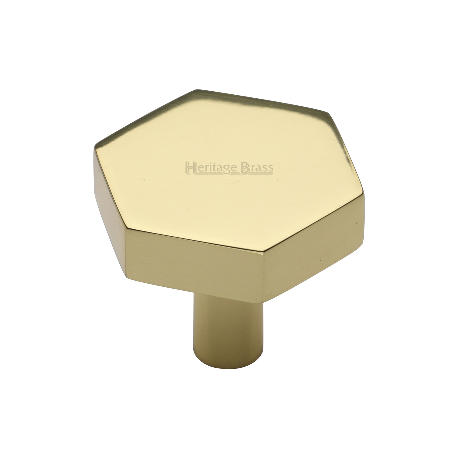 Heritage Brass Cabinet Knob Hexagon Design 32mm