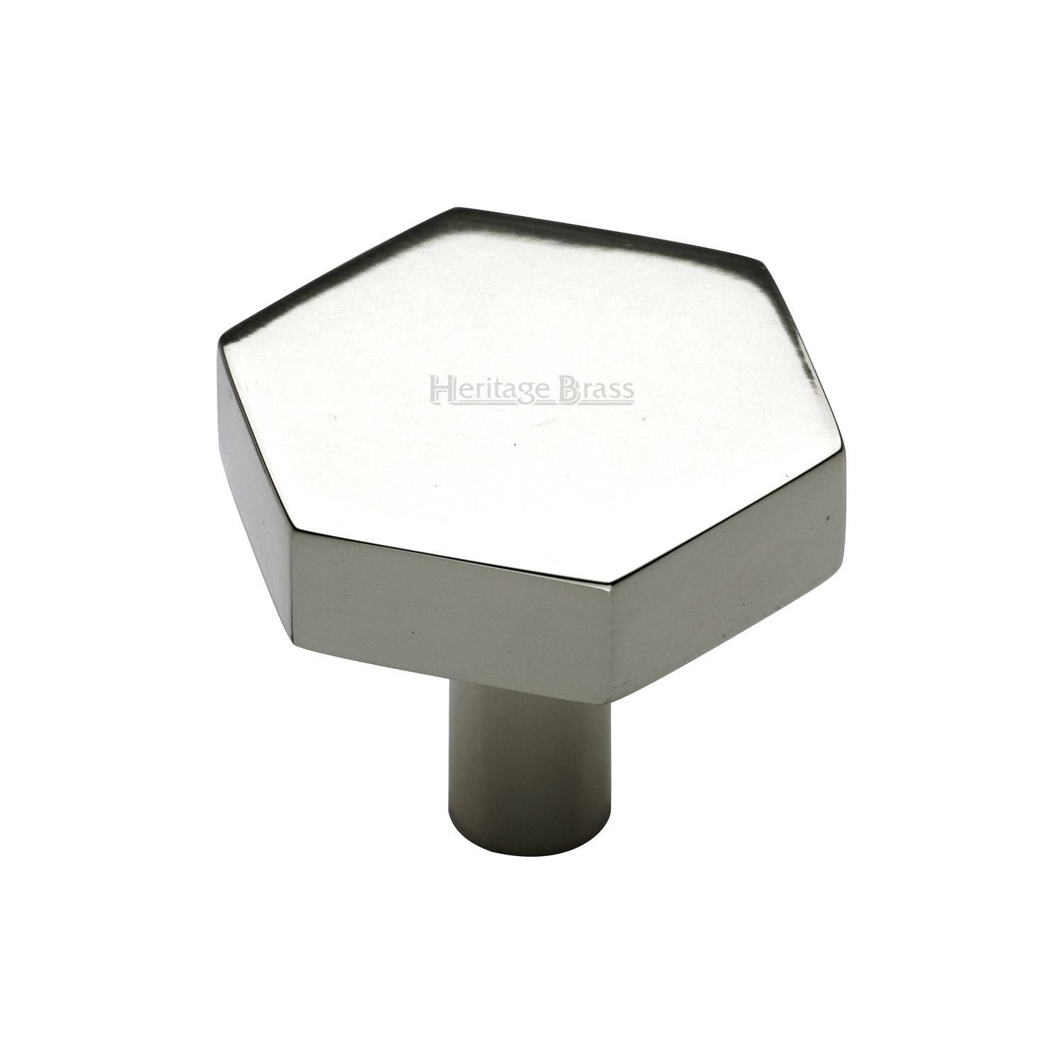 Heritage Brass Cabinet Knob Hexagon Design 32mm