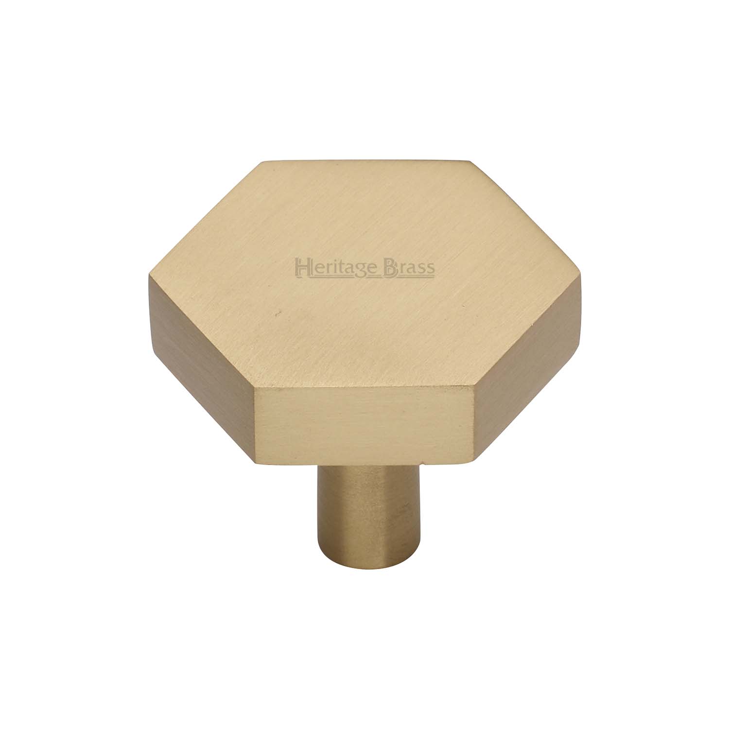 Heritage Brass Cabinet Knob Hexagon Design 32mm