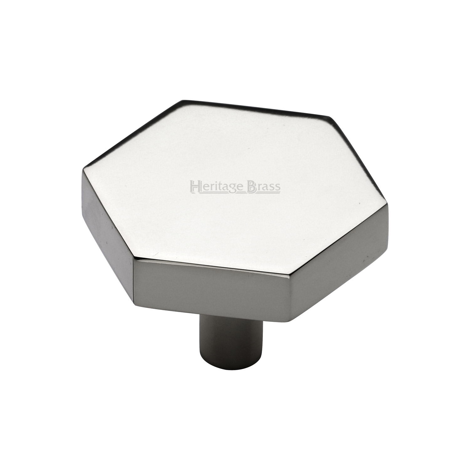 Heritage Brass Cabinet Knob Hexagon Design 38mm