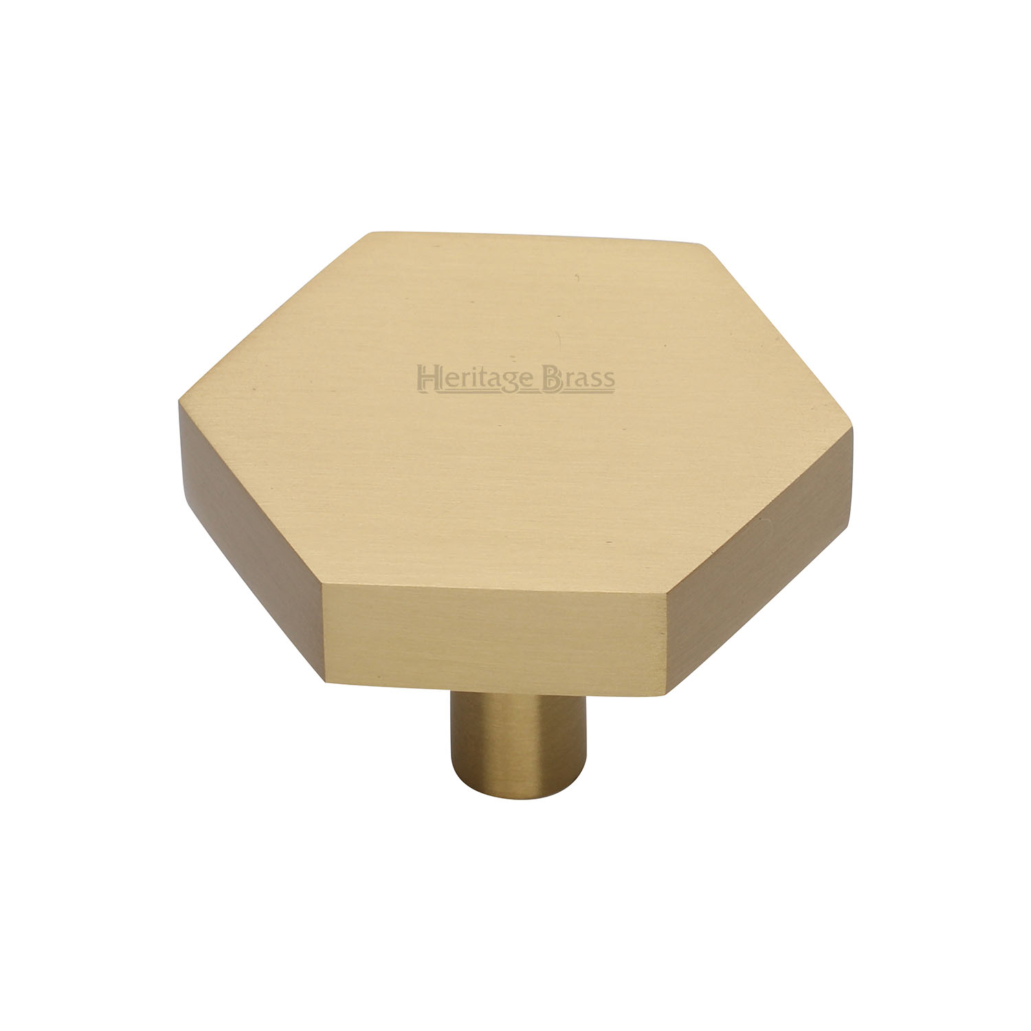 Heritage Brass Cabinet Knob Hexagon Design 38mm