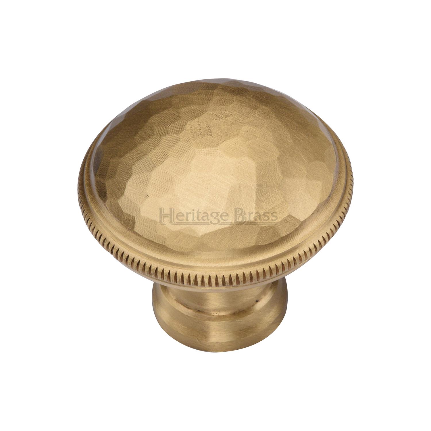 Heritage Brass Cabinet Knob Hand Beaten Design 32mm
