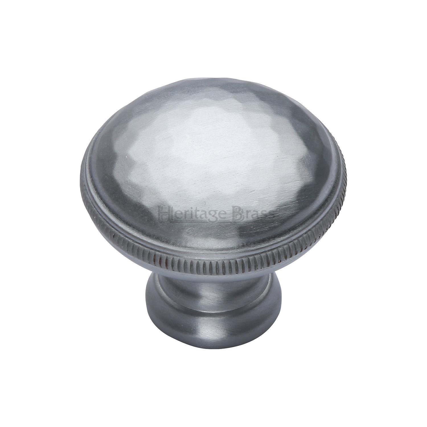 Heritage Brass Cabinet Knob Hand Beaten Design 32mm