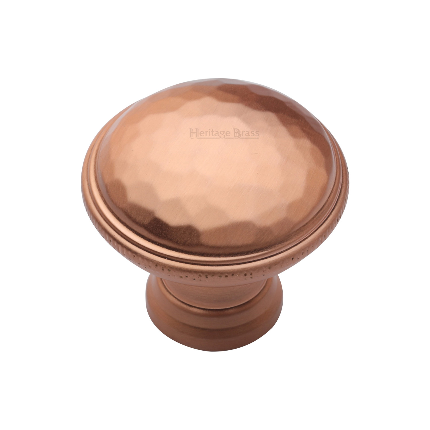 Heritage Brass Cabinet Knob Hand Beaten Design 32mm