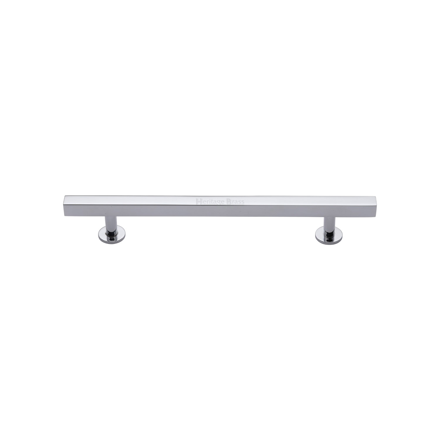 Heritage Brass Cabinet Pull Square Design with Footings 128mm c/c