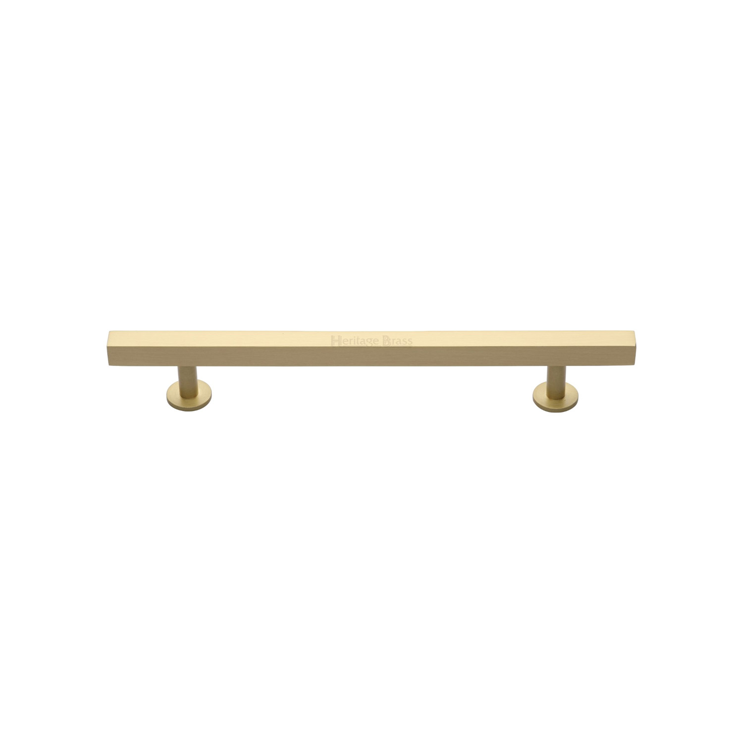 Heritage Brass Cabinet Pull Square Design with Footings 128mm c/c