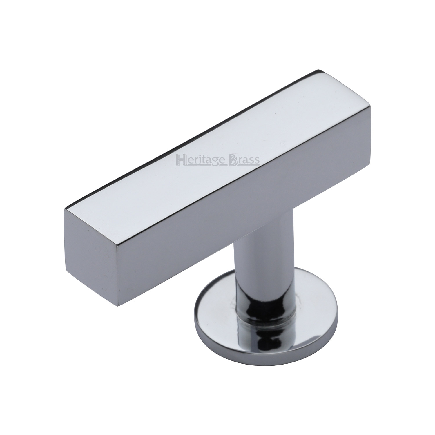 Heritage Brass Cabinet Knob Offset Square Design 44mm