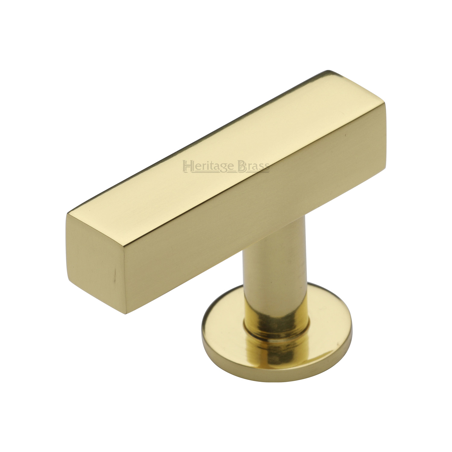Heritage Brass Cabinet Knob Offset Square Design 44mm