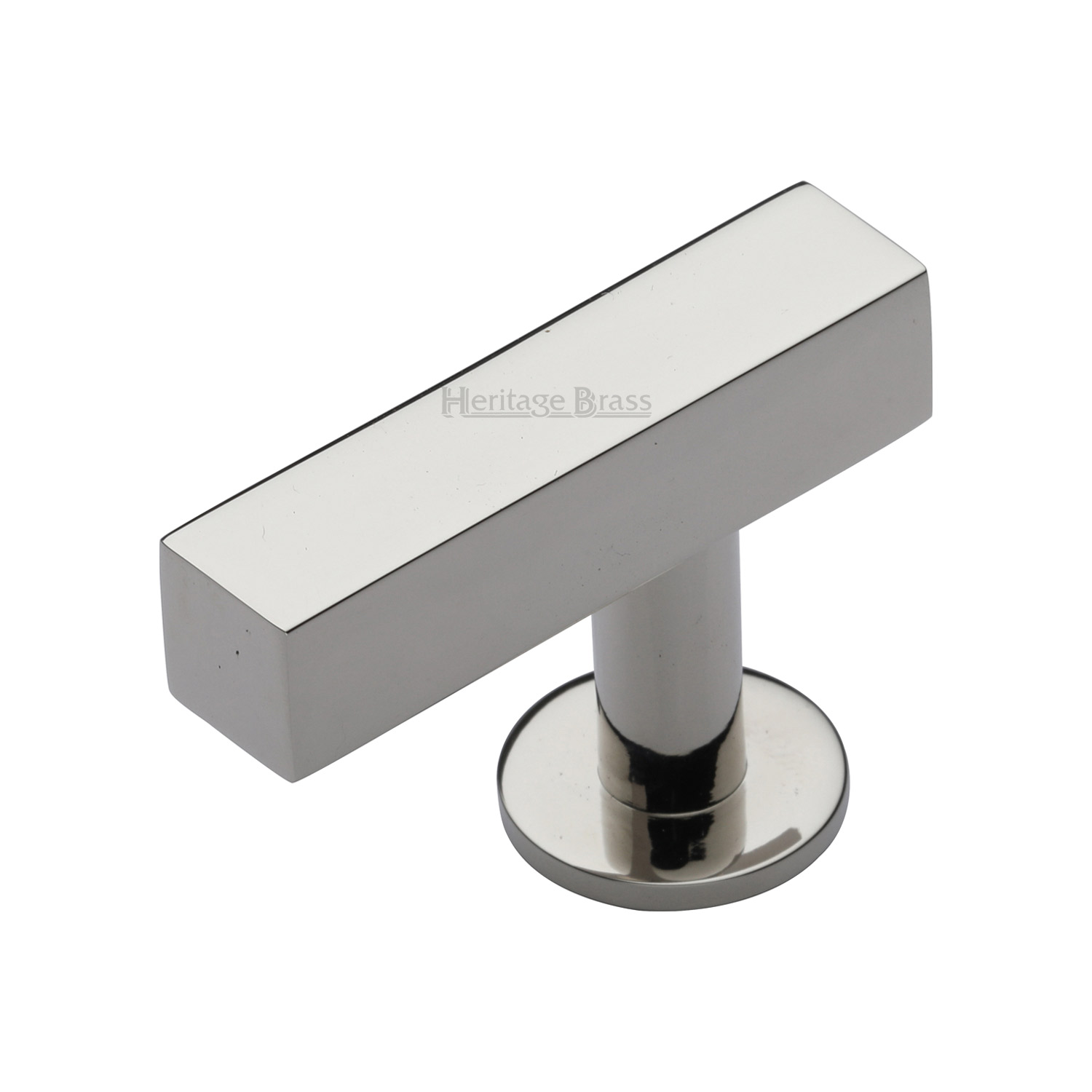 Heritage Brass Cabinet Knob Offset Square Design 44mm