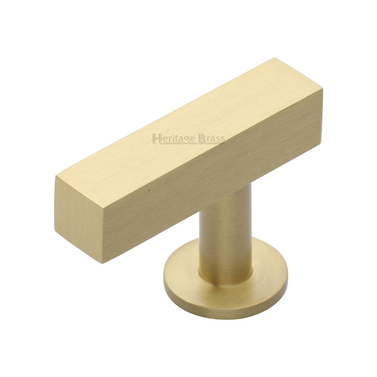 Heritage Brass Cabinet Knob Offset Square Design 44mm
