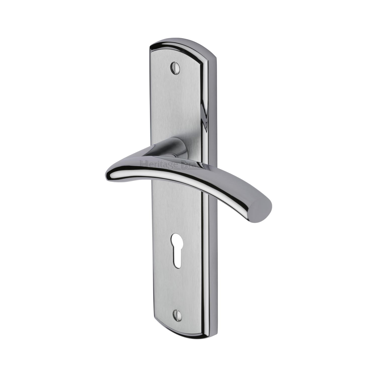 Heritage Brass Door Handle Lever Lock Centaur Design