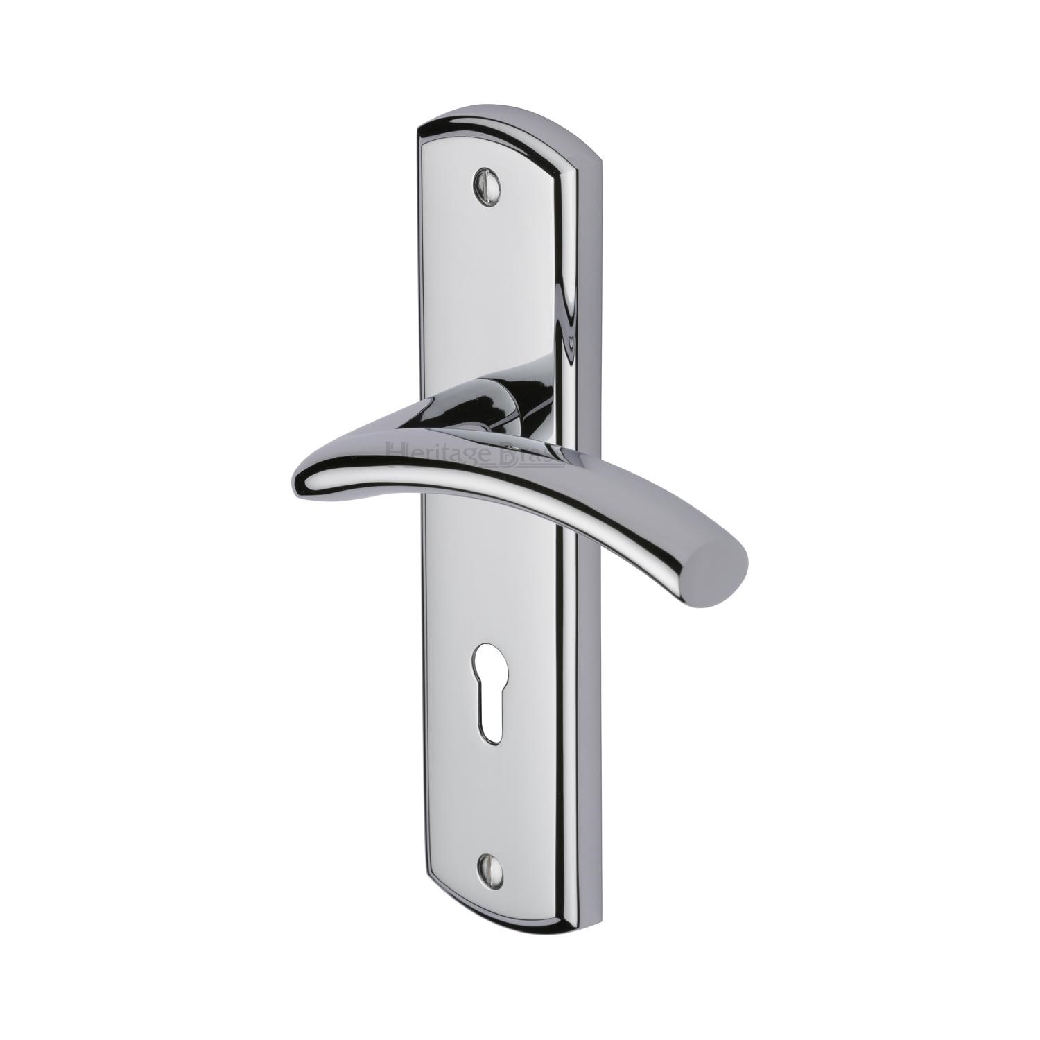 Heritage Brass Door Handle Lever Lock Centaur Design