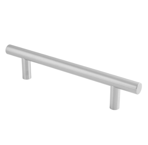 Straight T-Bar Pull Handle - Stainless Steel - 22mm Dia - 450mm Centres - Fix through - Matt Black