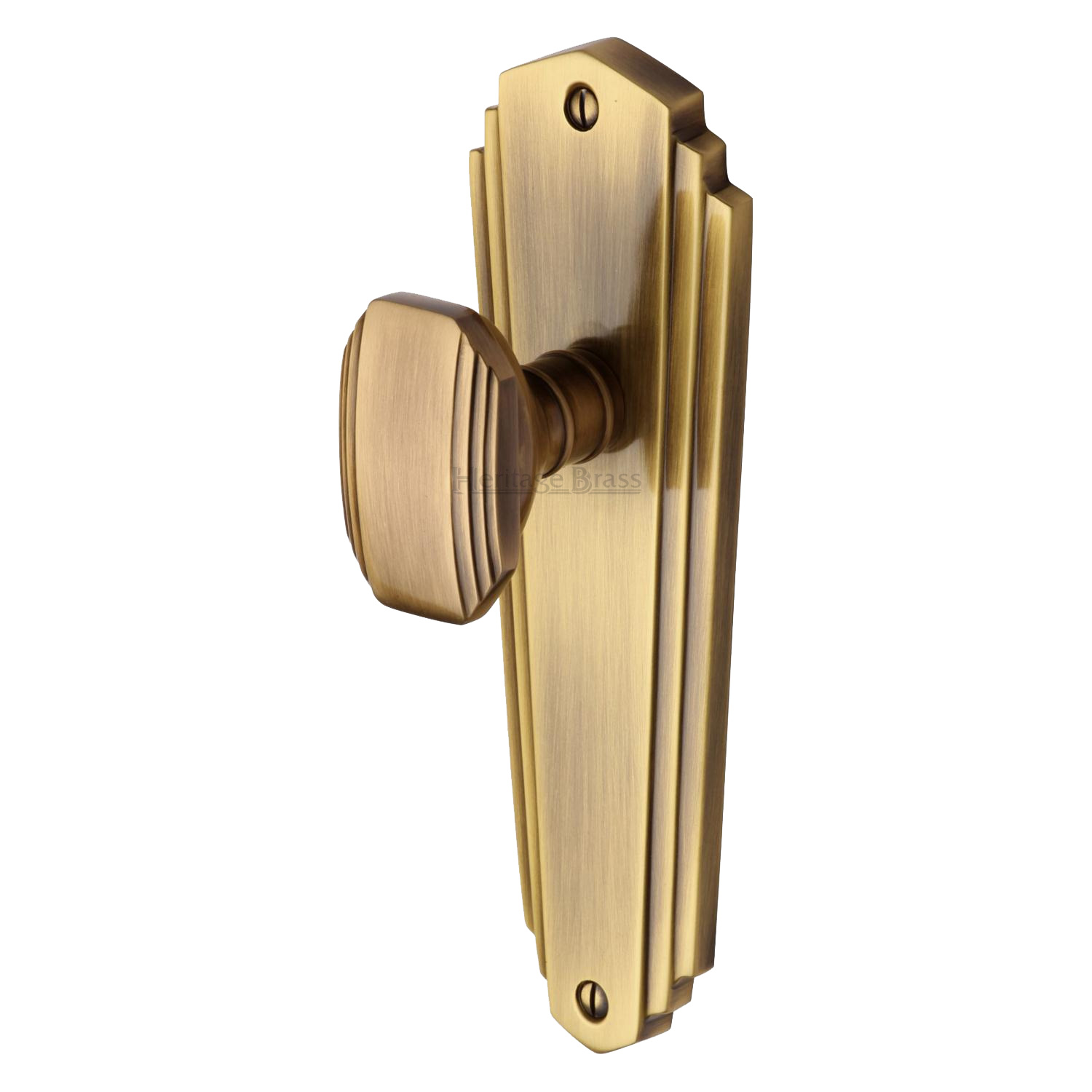 Heritage Brass Mortice Knob on Latch Plate Charlston Design