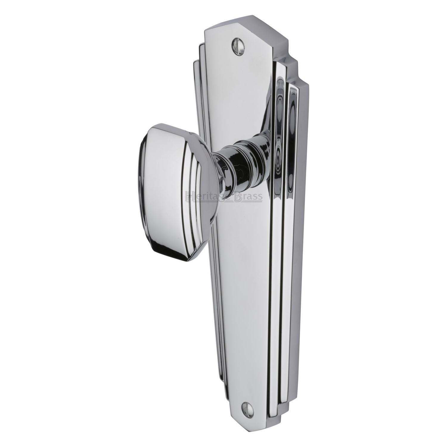Heritage Brass Mortice Knob on Latch Plate Charlston Design